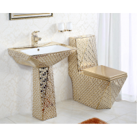 Golden toilet sets/ Gold one piece toilet/Golden ceramic toilet sets