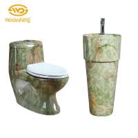 High quality bathroom flush toilet and pedestal basin suit sets