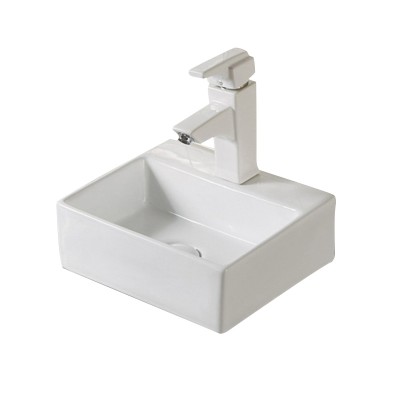 Smooth White Color Washing Basin Rectangular Shape Ceramic Sink Basin A030