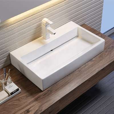 Modern Counter Top Portable Wash Hand Vanity Square Basin Bathroom Sink Models Ceramic