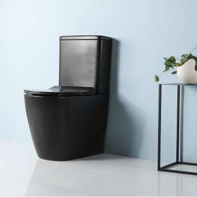 Matt Black Color Bathroom Fitting Ceramic One Piece White Toilet With Sink MJ2807