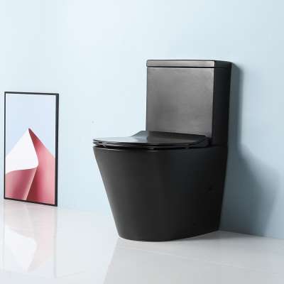 Ceramic BSH Flush Fitting Black Toilet With UF Toilet Seat Cover MJ2807