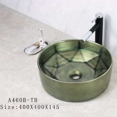 bathroom Sanitary ware counter top wc ceramic wash color art hand basin A460-TY/TB